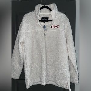 Pi Beta Phi White sherpa quarter zip size large